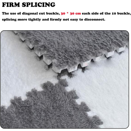 Set 10 Piese Covor tip Puzzle, Cyrax, Spuma EVA, Pufos, 30 x 30 x 1 cm, Gri