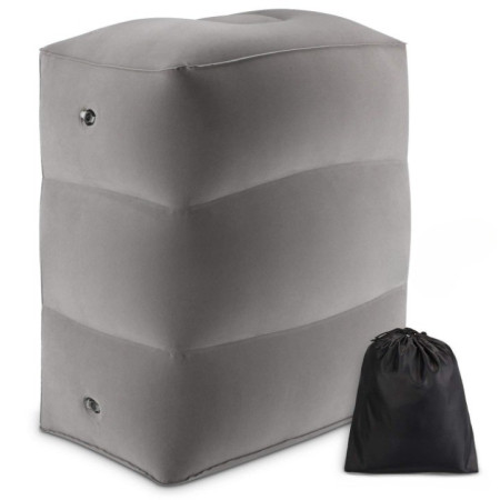 Perna Gonflabila Multifunctionala,  pentru Picioare, Cap, 3 Straturi, Inaltime Reglabila, 17.8 x 25.4 x 42.9 cm, Gri Inchis