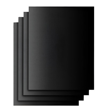 Set 4 Folii Antiaderente din Teflon, Cyrax, Multifunctionale, Rezistente la Apa si Temperaturi Ridicate, pentru Gratar, Cuptor, BBQ Grill, 40x33 cm, Negru