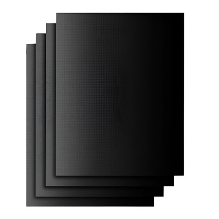 Set 4 Folii Antiaderente din Teflon, Cyrax, Multifunctionale, Rezistente la Apa si Temperaturi Ridicate, pentru Gratar, Cuptor, BBQ Grill, 40x33 cm, Negru
