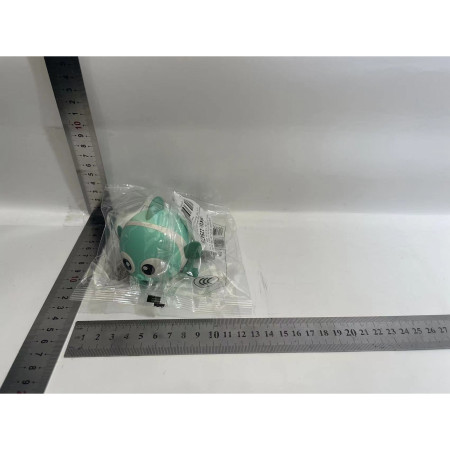 Jucarie mecanica pentru copii Cyrax, pestisor haios, cu cheita, distractiv, se taraste, se misca, 11 x 9 x 7.5 cm cm, verde