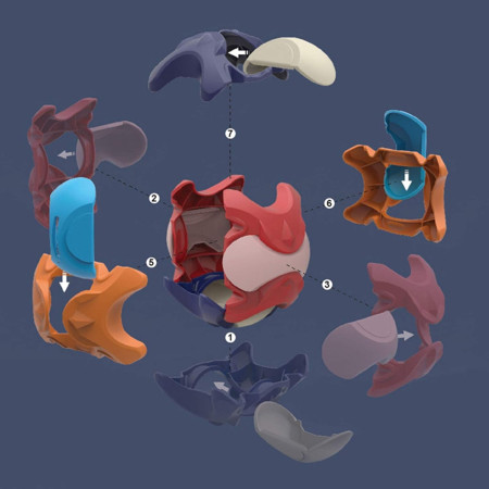 Pusculita Sub Forma de Minge, Cyrax, de Construit, se Asambleaza/Dezasambleaza, din Plastic, 16.5x16.5x16.5, Multicolor