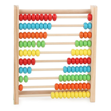Numaratoare Cyrax, din Lemn, Vopsea Ecologica, 10 Siruri x 10 Margele, 4-6 Ani, 24.5 x 20.5 cm, Multicolor
