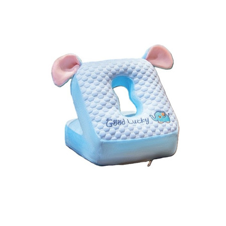 Perna din Spuma,  pentru Birou, Calatorii, Pauze, Model Elefant, Microfibra, 30x35x30 cm, Albastru