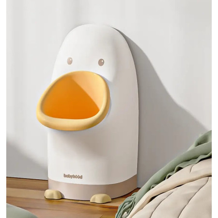 Olita tip Pisoar pentru Copii, Cyrax, +1an, Portabila, Design Ratusca, Model Prietenos, Non-Toxic, Usor de Curatat, 23.3 x 24 x 43 cm, Alb/Galben