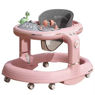 Premergator 4in1, Cyrax, Antemergator, Balansoar, Scaun de Masa, Functie Muzicala, din ABS, Roti Universale, Inaltime Reglabila, Sistem Antirasturnare, Greutate Portanta 25 kg, +6 Luni, Roz