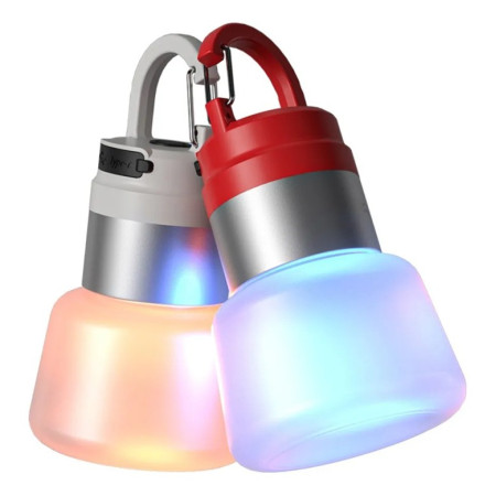 Lampa Portabila,  de Voiaj/Camping, Incarcare USB, IPX5, LED RGB, din ABS, 300 mAh, 10 x 5.5 x 5.5 cm, Alb