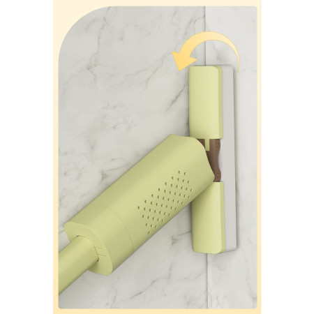 Mini Mop,  Pentru Uz Casnic, Sistem Autostoarcere, Portabil, Mop cu Burete, Rotire 180°,15 x 27.5 cm, Verde