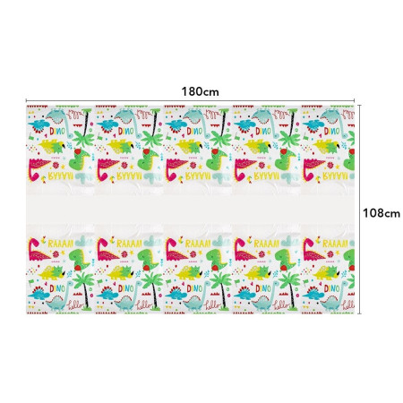 Fata de Masa Dreptunghiulara, Cyrax, Colectia Dino Park, 180 x 108 cm, din PE, Anti-pete, Impermeabila, Multicolor