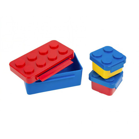 Set caserole pentru pranz interactive, Cyrax, cuburi de construit, plastic, multicolor