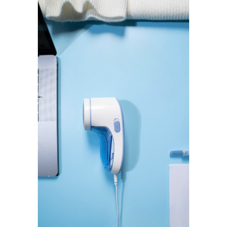 Aparat Pentru Curatat Scame, Par Si Praf,  Pentru Diferite Tipuri De Material, Cu Lame Din Otel Inoxidabil, Incarcare Prin USB Type-C, Cu Perie De Curatare si Cablu USB Incluse, Albastru, 15 x 7 cm