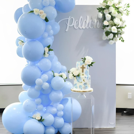 Set 10 Baloane din Latex, Cyrax, Model Party, 13 cm, 1 g, Bleu