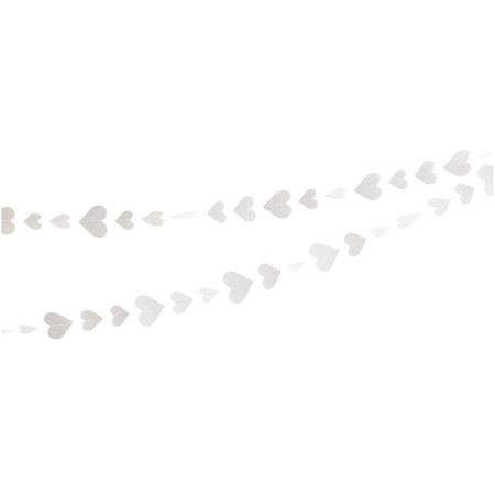 Banner cu Inimioare, Cyrax, Tip Franjuri, 4 m, Rola de Ata Inclusa, Alb