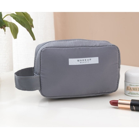 Portfard, Cyrax, cu Maner, Material Impermeabil, pentru Cosmetice, 16 x 11 x 7 cm, Gri