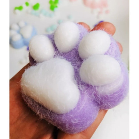 Jucarie Interactiva Squishy, Cyrax, Model Cat Paw, Squeeze Pinch Family, Revenire Lenta, din TPR, +3 Ani, 7.5 cm, Textura Puf, Mov