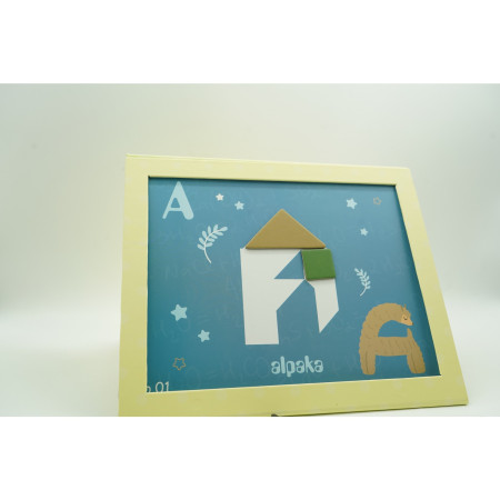 Cyrax Joc Magnetic Tangram, tabla si forme diverse magnetice, 34 de piese, pentru copii, +3 ani, multicolor