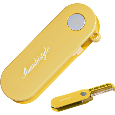 Peeler pentru Legume si Fructe, Cyrax, 3.6 x 9.1 cm, Multifunctional, Curatator Pliabil, din ABS si Otel Inoxidabil, Galben