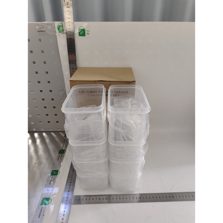 Cutii de depozitare alimente, Cyrax, Set din 8 Cutii pentru Condimente, Cereale, Cutii pentru Bucatarie, din Plastic PP, Cutii Alimentare, Diferite Dimensiuni, Transparente