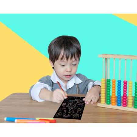 Set 9 Planse Razuibile, Cyrax, Scratch ArtCards, +3 Ani, de Razuit si de Colorat, 19 x 14 cm, Model ZOO, Multicolor