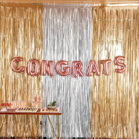 Balon Folie Metalizata Litera S, Cyrax, 40 cm, Umflati cu Heliu sau Aer, Ambalaj Individual, Pai inclus, Rose Gold