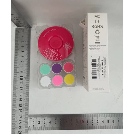 Set Pila Electrica pentru Copii si Bebelusi, Cyrax, ABS, Incarcare USB, Model cu Flori, 6 Accesorii, cu Lumina LED, Fucsia