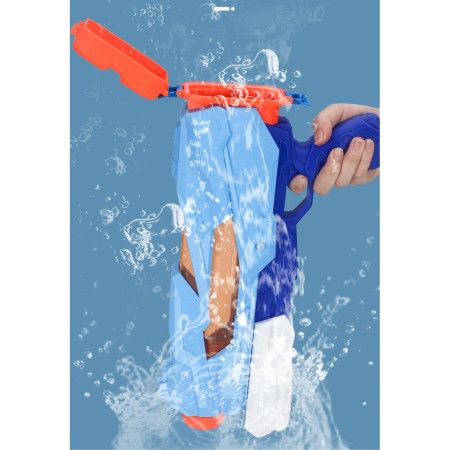 Pistol cu Apa pentru Copii, Rezervor, Pentru Piscina/Plaja, Cyrax, 6ani+,  5 duze, Quick Fill, Albastru, 800ML