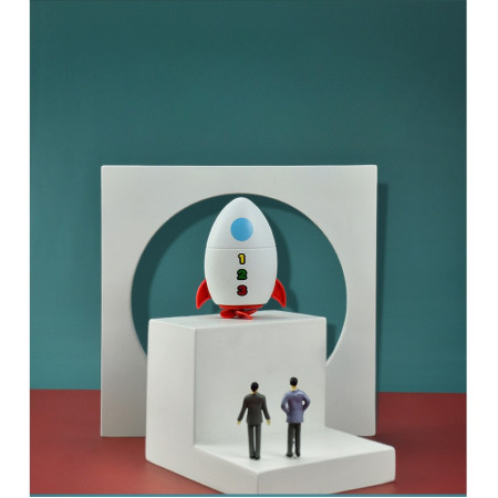 Jucarie de baie pentru copii, Cyrax, Racheta de apa, 11 cm, Alb