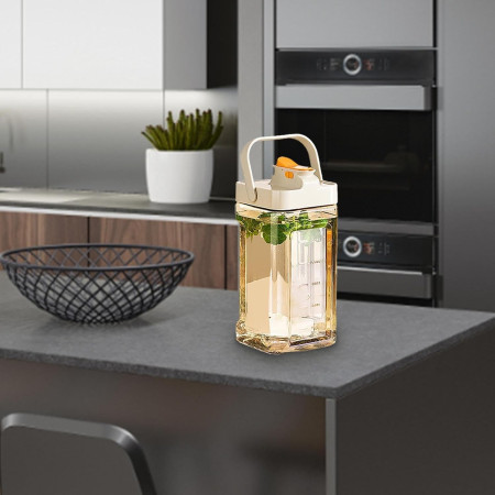 Dozator portabil pentru bauturi Cyrax, 3.5 litri, capac etans, duza deschidere/inchidere, recipent din plastic, gradat, filtru, maner, 29.7 x 14.1 x 14.4 cm, pentru diverse bauturi, alb