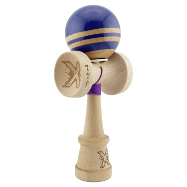 Kendama X Originala RAINBOW, Profesionala, Cyrax, Cupe Mari KING SIZE V3, Super Sticky, Gaura in Baza, Rulment Metalic, din lemn 18 cm, Ata 55 cm, Violet/Maro