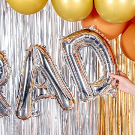 Balon Folie Metalizata Litera D, Cyrax, 80 cm, Umflati cu Heliu sau Aer, Ambalaj Individual, Pai inclus, Argintiu