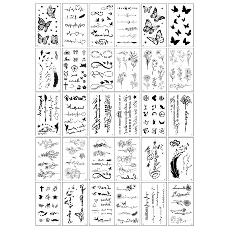 Set 30 Tatuaje Temporare, Cyrax, pe Baza de Apa, Model 5, Negru