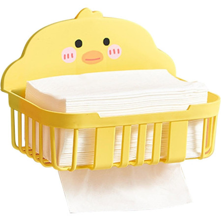 Cutie de Depozitare,  din Plastic, Montare pe Perete, Model Ratusca, 13x19x12 cm, Galben