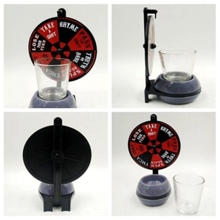 Joc roata cu shoturi Cyrax, pentru petrecere, 16 x 10 x 7 cm, pahar inclus