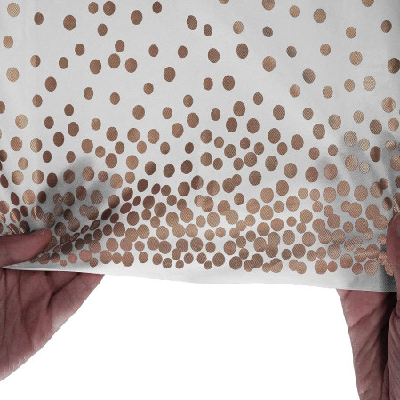 Fata de Masa, Cyrax, din PEVA, Imprimeu Buline, 137 x 274 cm, Impermeabila, Fara Pete, Curatare Rapida, Maro