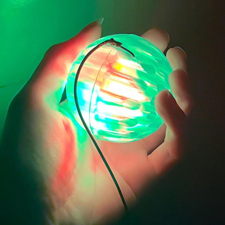 Jucarie Interactiva, Cyrax, Minge Saltareata Crystal Ball, cu Banda Elastica, 6 cm, +7 Ani, din Plastic, Roz