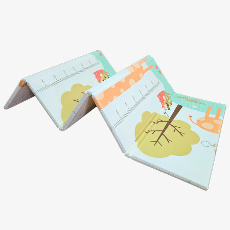 Covoras de Joaca pentru Copii Termic cu 2 Fete, Cyrax, Model Girafe si Pinguini, cu Spuma, Impermeabil, Antiderapant, 200cm x 180cm x 1cm