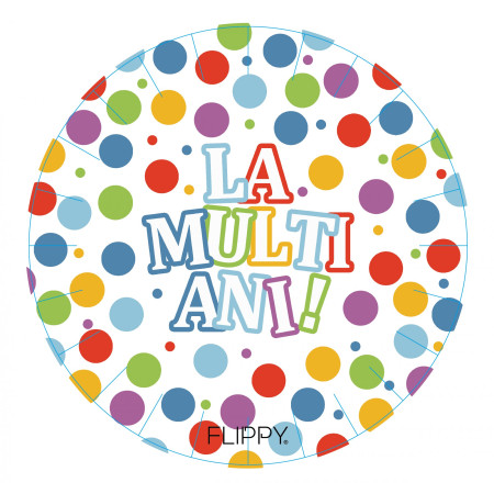 Set 6 Farfurii de Unica Folosinta, Cyrax, Colectia  LA MULTI ANI  23 cm, din Carton Laminat, Multicolor