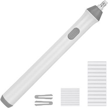 Radiera Electrica,  pentru Schite si Arta, Grosime Varf 3 mm/5 mm, Baterii 2 x AA (neincluse), din ABS, Alb