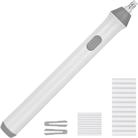 Radiera Electrica,  pentru Schite si Arta, Grosime Varf 3 mm/5 mm, Baterii 2 x AA (neincluse), din ABS, Alb