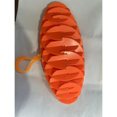 Jucarie Worm Fidget de Decompresie, Cyrax, Anti Stres, Dimensiune Compacta 6 cm, Dimensiune Extinsa 15.5 cm, Portocaliu