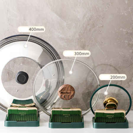 Suport Pliabil, Cyrax, pentru Capace, Linguri, Multifunctional, Plasare pe Blatul de Bucatarie, 18.9x16.2x2.6 cm, Verde