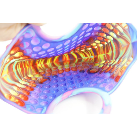 Jucarie Antistres din silicon Cyrax, Pop It Now And Flip It, Geanta mare, 28 cm, Multicolor, Model 3