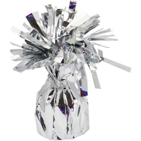 Greutate pentru Baloane cu Heliu, Cyrax, din Folie cu Franjuri, 170g, 13 x 5 x 3 cm, Argintiu