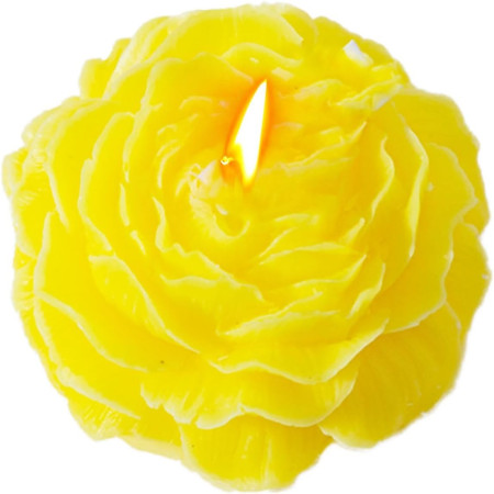 Lumanare Parfumata,  Model Trandafir, Ardere 10h, 70 g, 7.5 x 3.5 cm, Parfum de Citrice, Galben