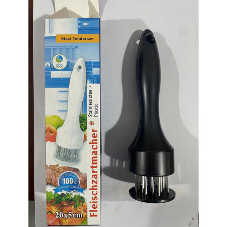 Cyrax Ustensila pentru fragezit carnea, cu 21 de tije ascutite din inox 304, 20 cm, negru