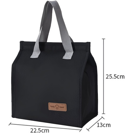 Geanta Termoizolanta Tip Bento Bag Cyrax, Camping Cooler, Aluminiu, 22.5x13x25,5 cm, 3.3 L, Negru