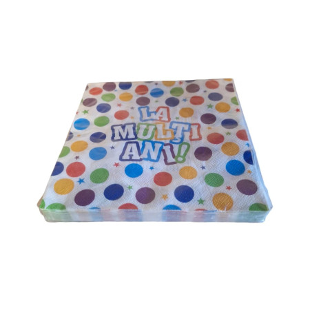 Set 20 Servetele de Masa, Cyrax, Colectia LA MULTI ANI, 33 x 33 cm, din Hartie, Multicolor