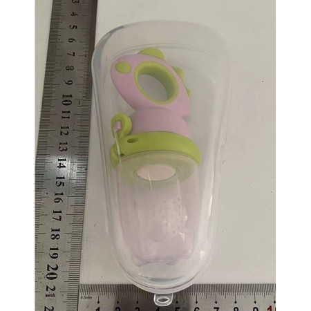 Suzeta pentru Fructe, Cyrax, pentru Bebelusi, din Silicon Alimentar, +4 Luni, 2 mm Grosime Gauri Tetina, 12.4 x 5.1 x 4.7 cm, Roz/Verde