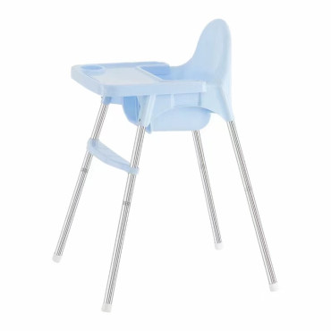 Scaun de masa telescopic pentru bebelusi si copii, Cyrax, cu Suport picioare si Centura de siguranta, reglabil pe inaltime, Varsta 6-32 luni, Albastru