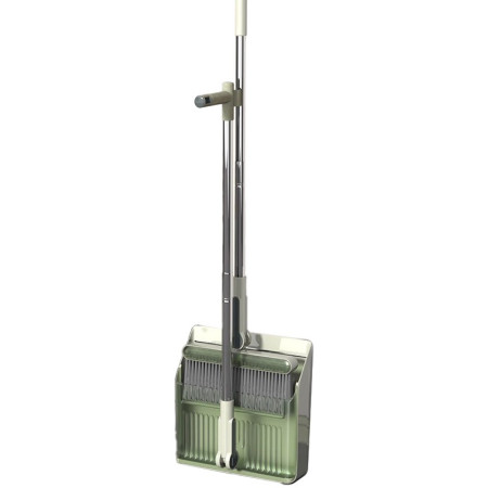 Set Matura si Faras cu Coada  cu Dinti de Pieptene pentru Curatare Matura, rotativ, pliabil, detasabil, Otel inoxidabil si Polipropilena, 99 x 30 cm Verde